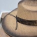 Ковбойская шляпа Texas Bull из соломы с бронзовым декором и тисненым ремнем, универсальный размер 58–59 см
