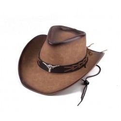 Ковбойський капелюх хаки 58 см з емблемою бика – легенда Дикого Заходу