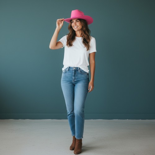 Ковбойський капелюх рожевий 56-58р (20097-23)