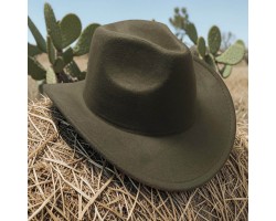 Ковбойський капелюх унісекс 57 см оливковий у стилі вестерн