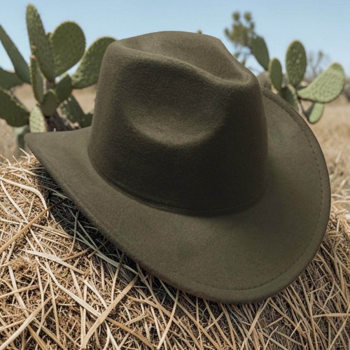 Ковбойський капелюх унісекс 57 см оливковий у стилі вестерн
