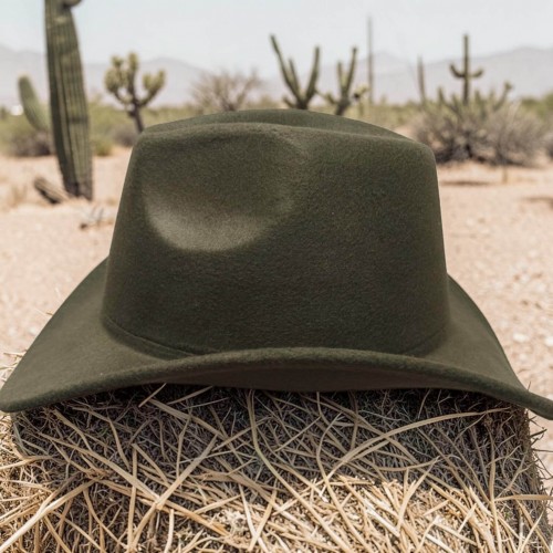 Ковбойський капелюх унісекс 57 см оливковий у стилі вестерн Ковбойський капелюх унісекс 57 см оливковий у стилі вестерн