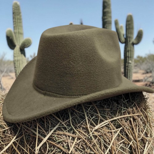 Ковбойський капелюх унісекс 57 см оливковий у стилі вестерн Ковбойський капелюх унісекс 57 см оливковий у стилі вестерн