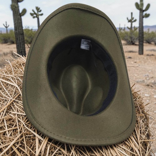 Ковбойський капелюх унісекс 57 см оливковий у стилі вестерн Ковбойський капелюх унісекс 57 см оливковий у стилі вестерн