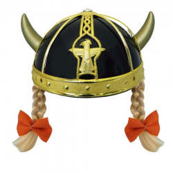 Шлем викинга с косичками (черный)