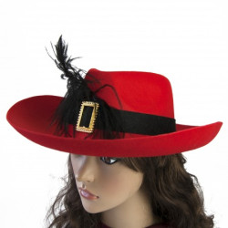 Шляпа Мушкетера с пером (Красная)