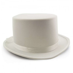 Шляпа цилиндр атласная (Белая)