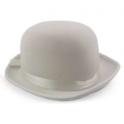 Шляпа котелок атласный (белый)