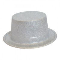 Шляпа цилиндр блестящая (серебро)