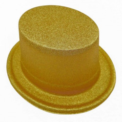 Шляпа детский цилиндр блестящая (золото)