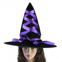 Шляпа ведьмы с лентой фиолетовой