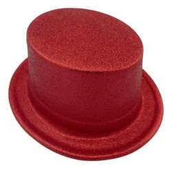 Шляпа детский цилиндр Блестящая (красная)