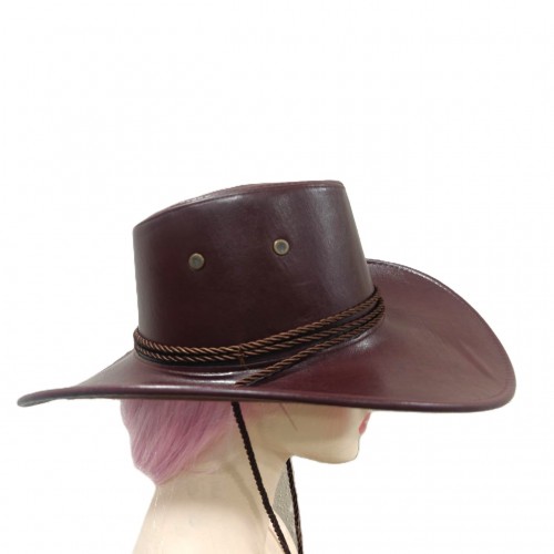 Ковбойський капелюх Гарячий Захід червоно-коричневий (еко-шкіра, універсальний розмір)