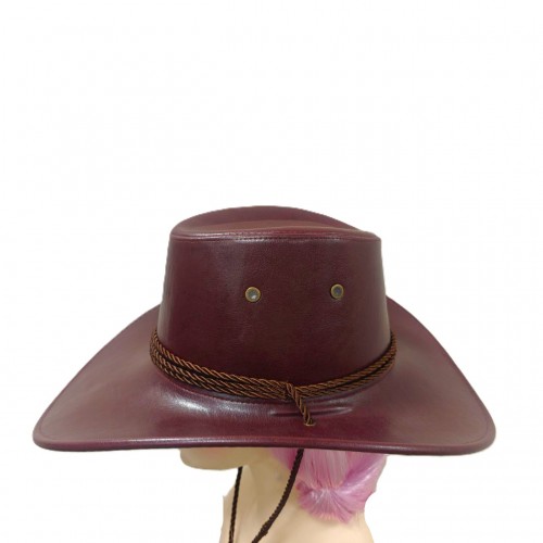 Ковбойський капелюх Гарячий Захід червоно-коричневий (еко-шкіра, універсальний розмір)