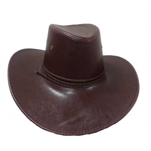 Ковбойський капелюх Гарячий Захід червоно-коричневий (еко-шкіра, універсальний розмір)