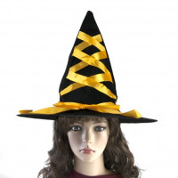Шляпа ведьмы с лентой желтой