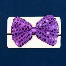 Краватка метелик з паєтками (фіолетова)