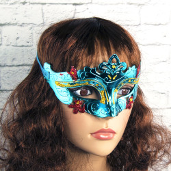Венецианская маска Луиза (голубая)