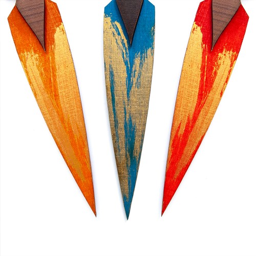 Дерев'яний ніж Кунай (помаранчевий)