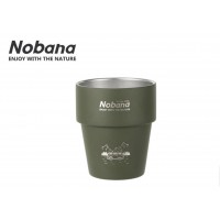 Двухслойный кемпинговый стакан NOBANA 300 мл из нержавеющей стали зеленый