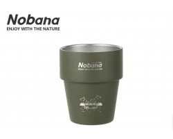 Двошаровий кемпінговий стакан NOBANA 300 мл з нержавіючої сталі зелений