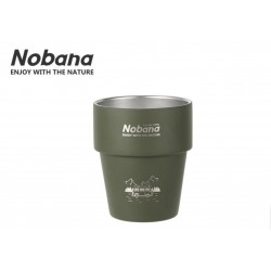 Двошаровий кемпінговий стакан NOBANA 300 мл з нержавіючої сталі зелений