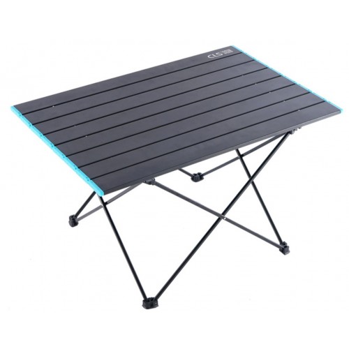 Складаний кемпінговий стіл алюмінієвий чорний 68,2×46,3×40 см