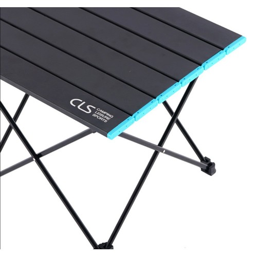 Складаний кемпінговий стіл алюмінієвий чорний 68,2×46,3×40 см