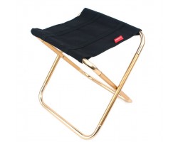Складаний кемпінговий стілець-табурет чорний 24,8×22,5×27 см до 80 кг