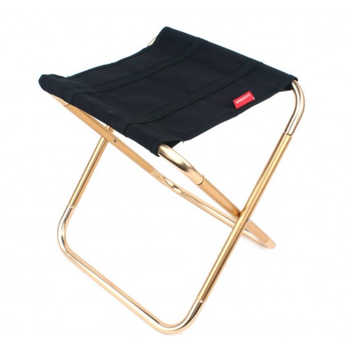 Складаний кемпінговий стілець-табурет чорний 24,8×22,5×27 см до 80 кг