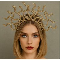 Обруч "Медуза Горгона" для костюма COSPLAY (колір шампань)