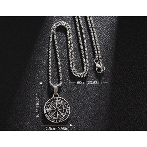 Кулон Роза ветров серебристый винтажный из сплава с цепочкой подвеска 35×25 мм