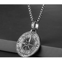 Кулон Роза ветров серебристый винтажный из сплава с цепочкой подвеска 25×35 мм