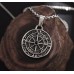 Кулон "Роза вітрів" сріблястий вінтажний зі сплаву з ланцюжком підвіска 25×35 мм