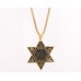 Кулон Зірка Давида з гравіюванням золотий масивний з ланцюжком 60 см