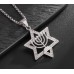 Кулон Зірка Давида з менорою сріблястий ланцюжок 55×35 мм підвіска