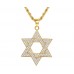 Кулон Зірка Давида золотистий з каменями підвіска 49×32 мм