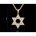 Кулон Зірка Давида золотистий з каменями підвіска 49×32 мм