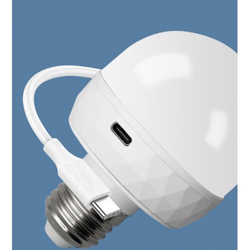 Лампочка з акумулятором 5000 mAh E27 Type-C: Розумна RGB лампа з пультом