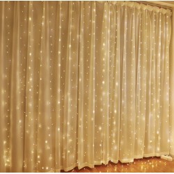 Гирлянда-штора 3×1 м, 100 LED, тёплый белый (без крючков)