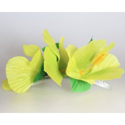 Заколка для волос с жёлтым гибискусом — аксессуар для гавайской вечеринки