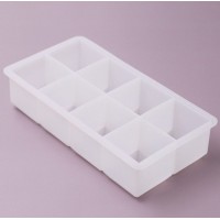 Силіконова форма для льоду на 8 комірок, біла