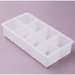 Силіконова форма для льоду на 8 комірок, біла Силіконова форма для льоду на 8 комірок, біла