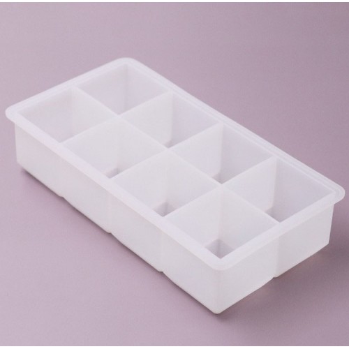 Силіконова форма для льоду на 8 комірок, біла