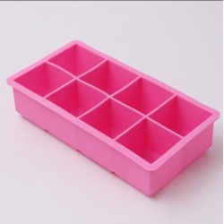 Силіконова форма для льоду на 8 комірок з кришкою, харчовий силікон, рожева Силіконова форма для льоду на 8 комірок з кришкою, харчовий силікон, рожева