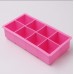 Форма для льоду силіконова 8 комірок з кришкою, харчовий силікон, рожева