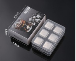 Камені для віскі з нержавіючої сталі 304 сріблясті набір 6 штук