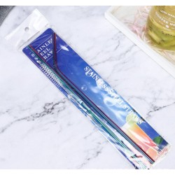 Багаторазові трубочки з нержавіючої сталі 304 — набори 6×215 мм з йоржиком Багаторазові трубочки з нержавіючої сталі 304 — набори 6×215 мм з йоржиком