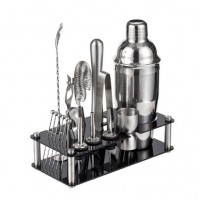 Набор бармена из нержавеющей стали 750 мл с акриловой подставкой Набор бармена из нержавеющей стали 750 мл с акриловой подставкой