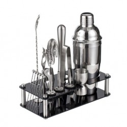 Набір бармена з нержавіючої сталі 750 мл з акриловою підставкою Набір бармена з нержавіючої сталі 750 мл з акриловою підставкою